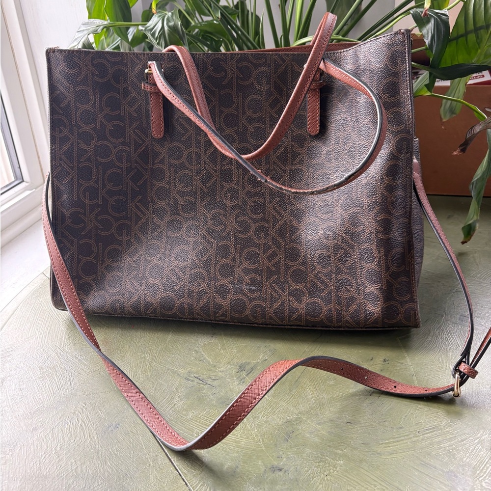 Calvin Klein Monogram Brown Tote